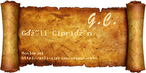 Gáli Ciprián névjegykártya